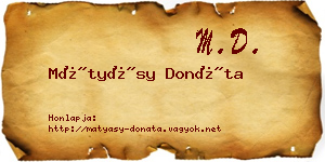 Mátyásy Donáta névjegykártya